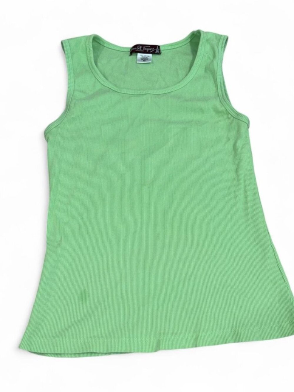 lime green vintage jean st tropez ribbed tank womens medium vintage 90s